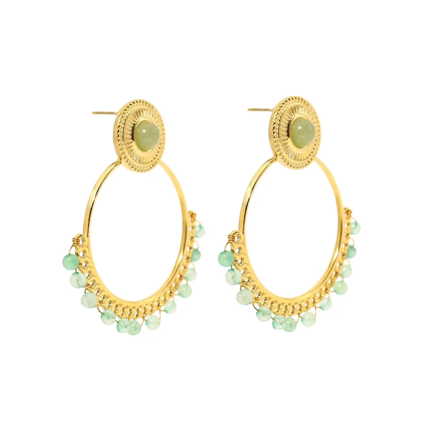 Pendientes en acero piedras GB