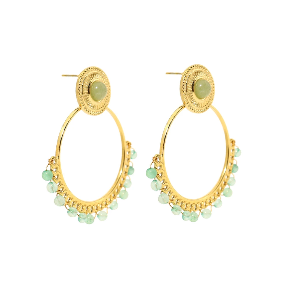 Pendientes en acero piedras GB