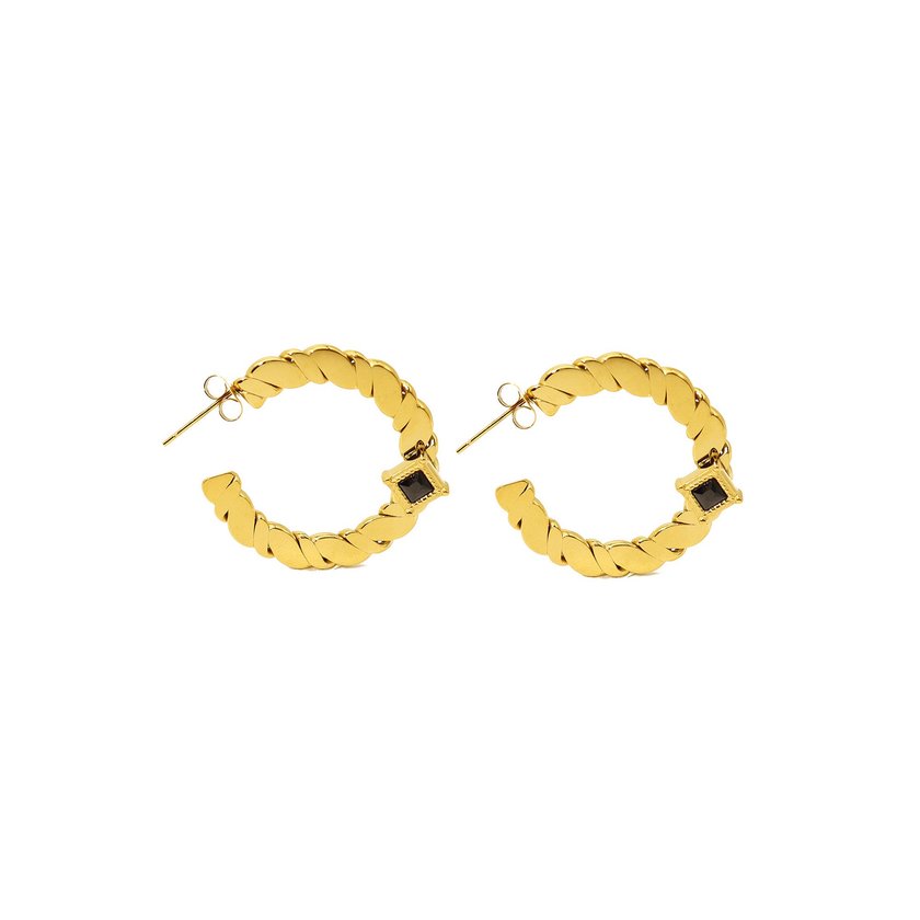 Aros en acero entrelazados negras GB