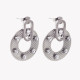 Steel earrings round transparents GB