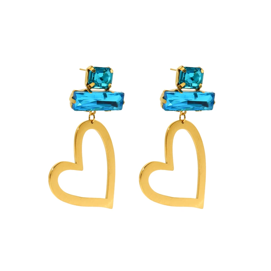 Steel earrings and heart GB