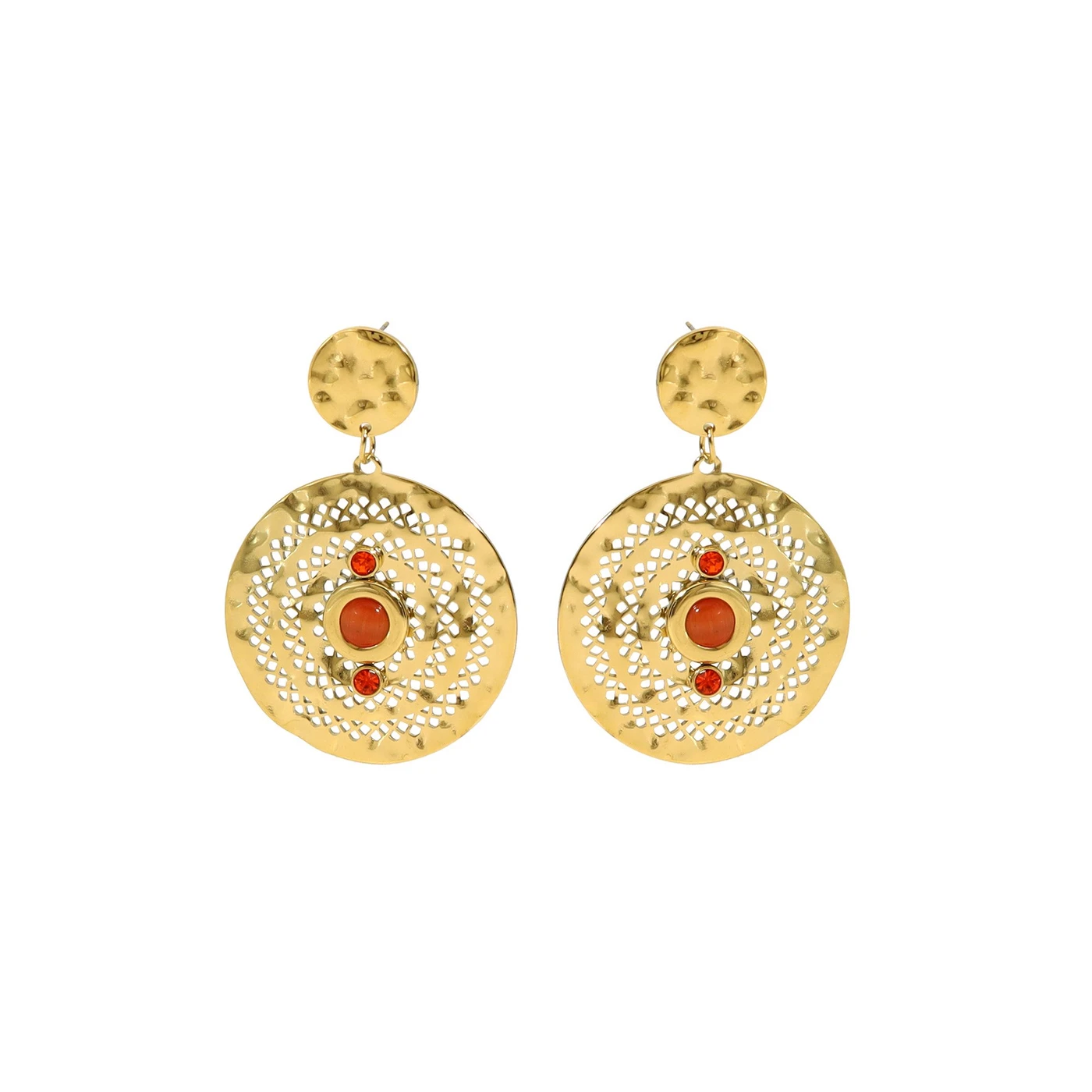 Pendientes en acero martillados GB