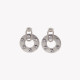 Steel earrings round transparents GB