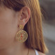 Steel earrings hammered orange GB