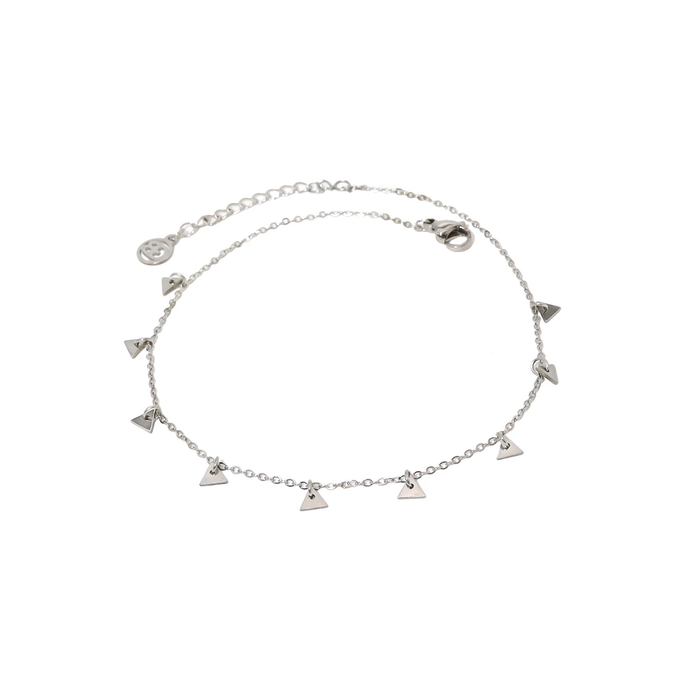 Pulseira de pé aço com pendentes triangulares GB