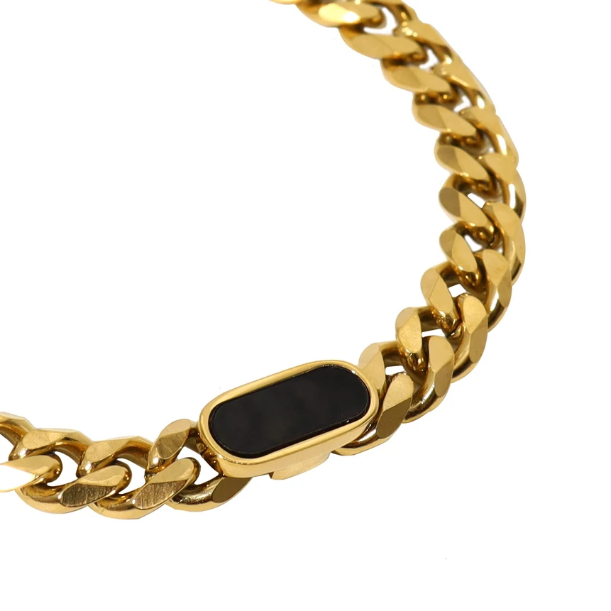 Pulseira em aço elos retangular GB