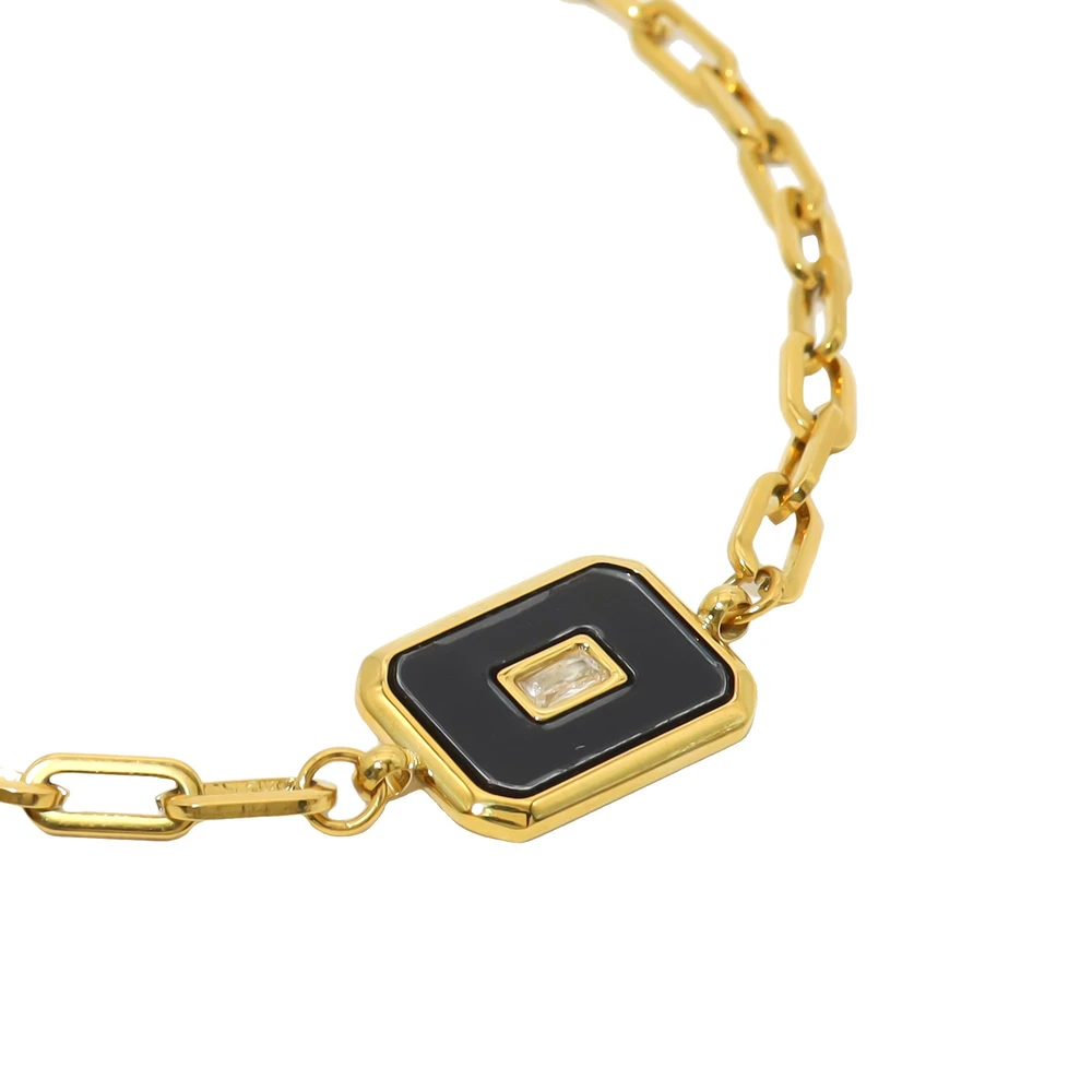 Pulseira em aço pedra retangular GB