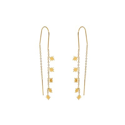 Pendientes en acero largos estrellas GB