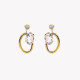 Steel earrings brilliants ovals GB