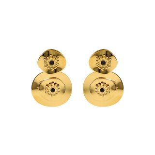 Pendientes en acero textura flor GB 