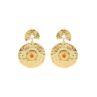 Boucles d'oreilles en acier texture soleil GB