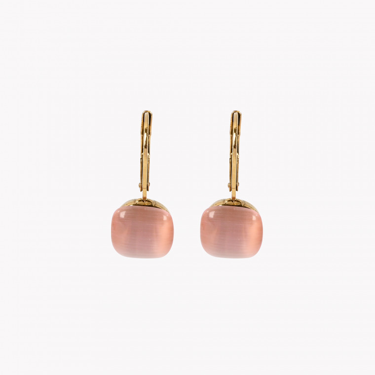 Steel earrings with stone orange GB