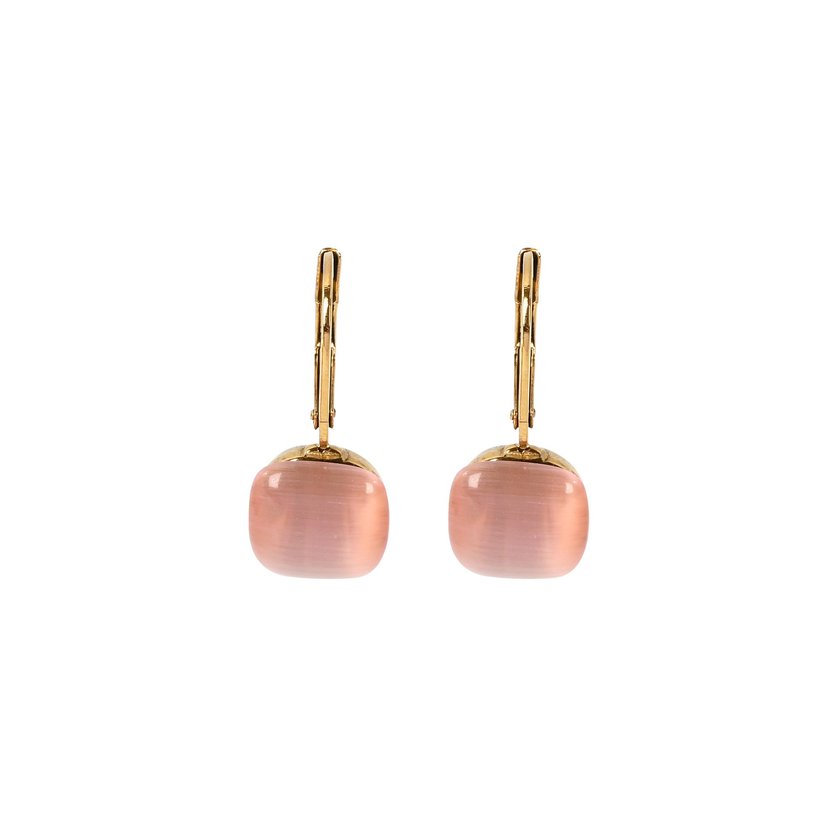 Pendientes en acero con piedra naranja GB