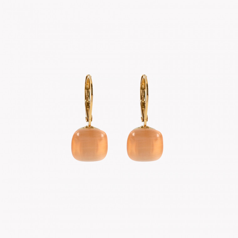 Steel earrings with stone orange GB