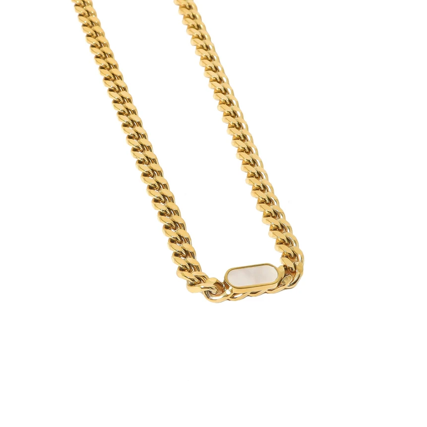 Steel necklace links rectangular GB