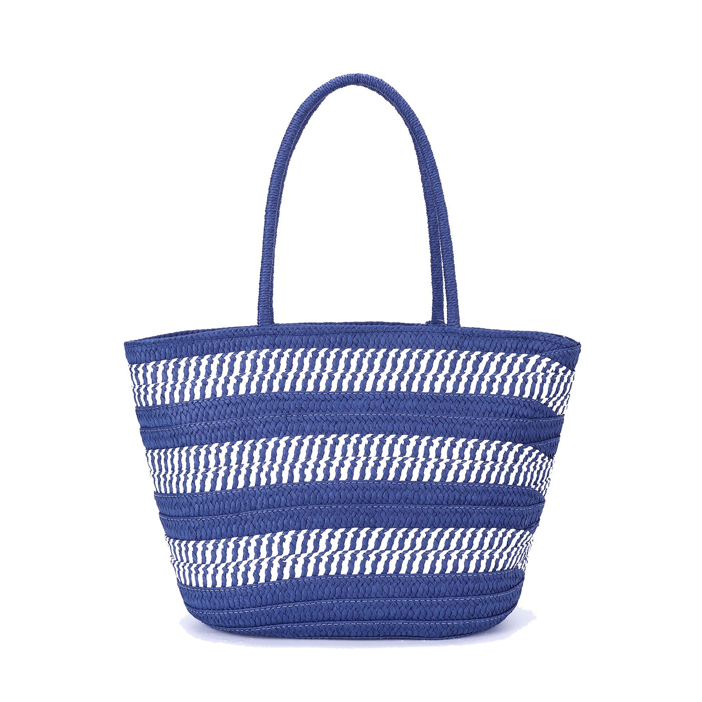 Straw braided bag with stripe GB