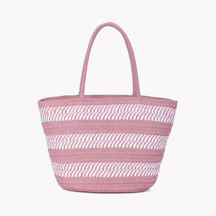 Straw braided bag with stripe GB