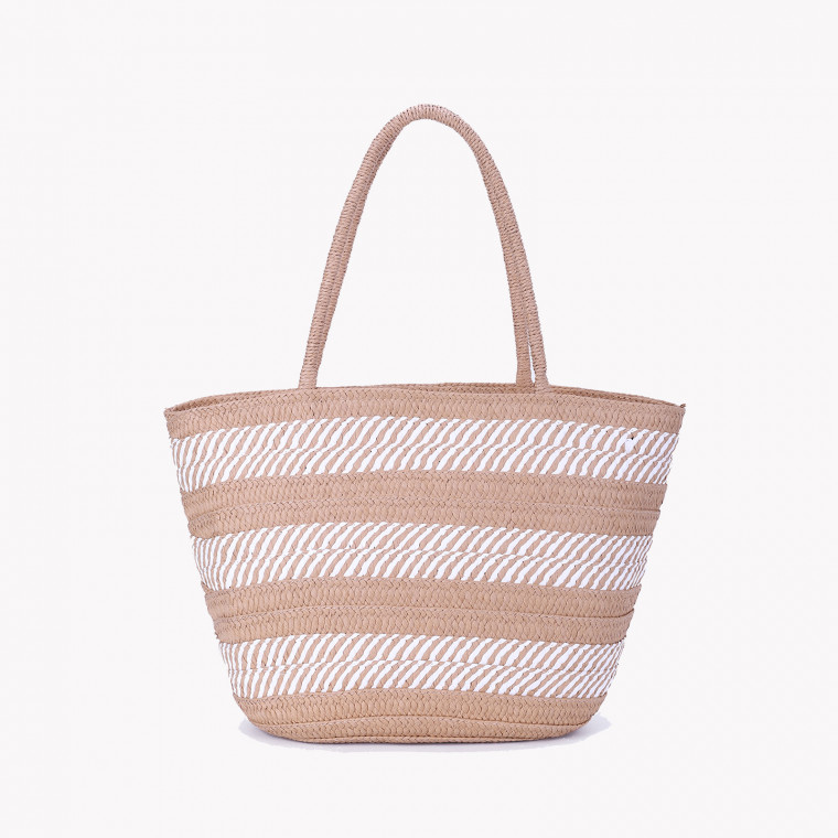 Straw braided bag with stripe GB