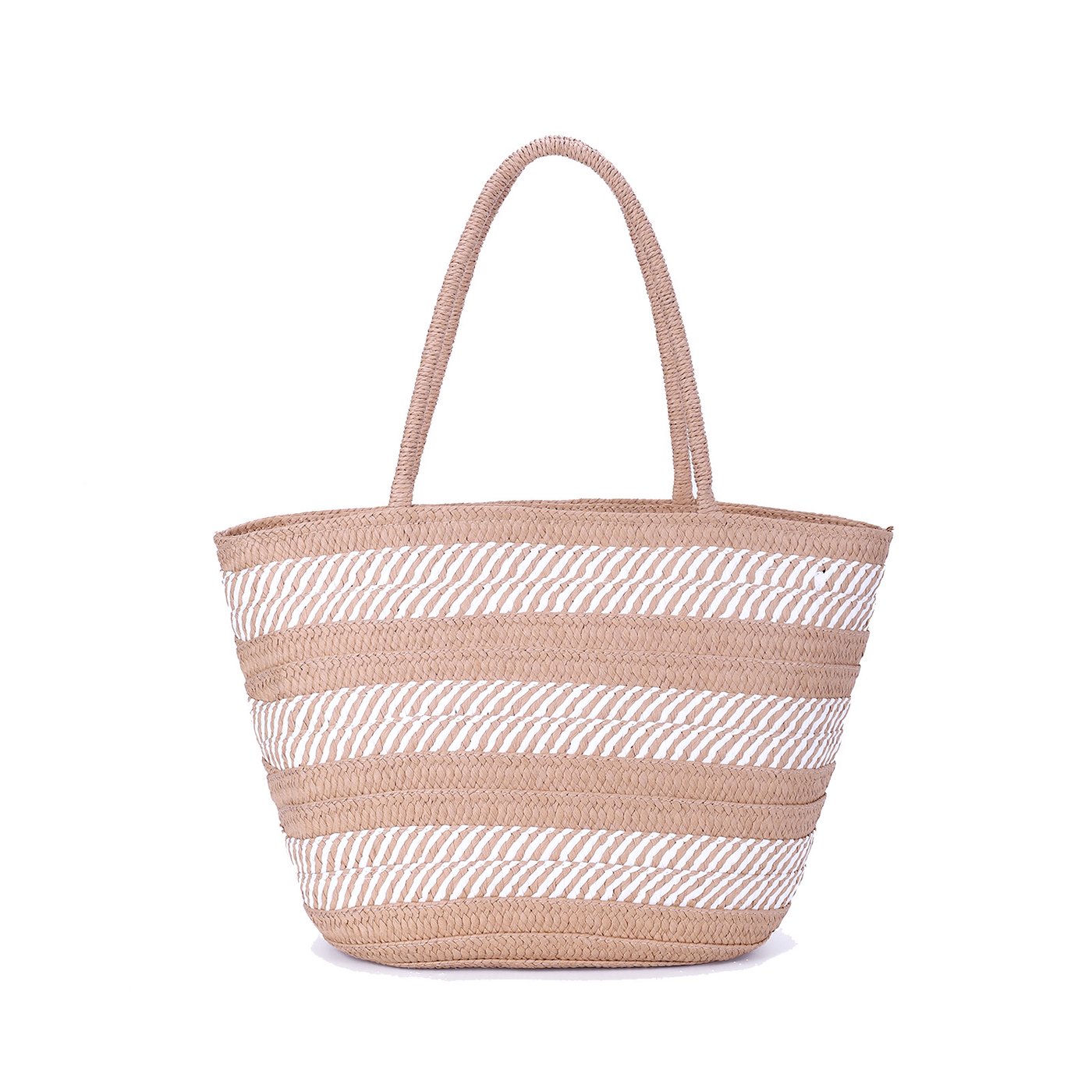 Straw braided bag with stripe GB