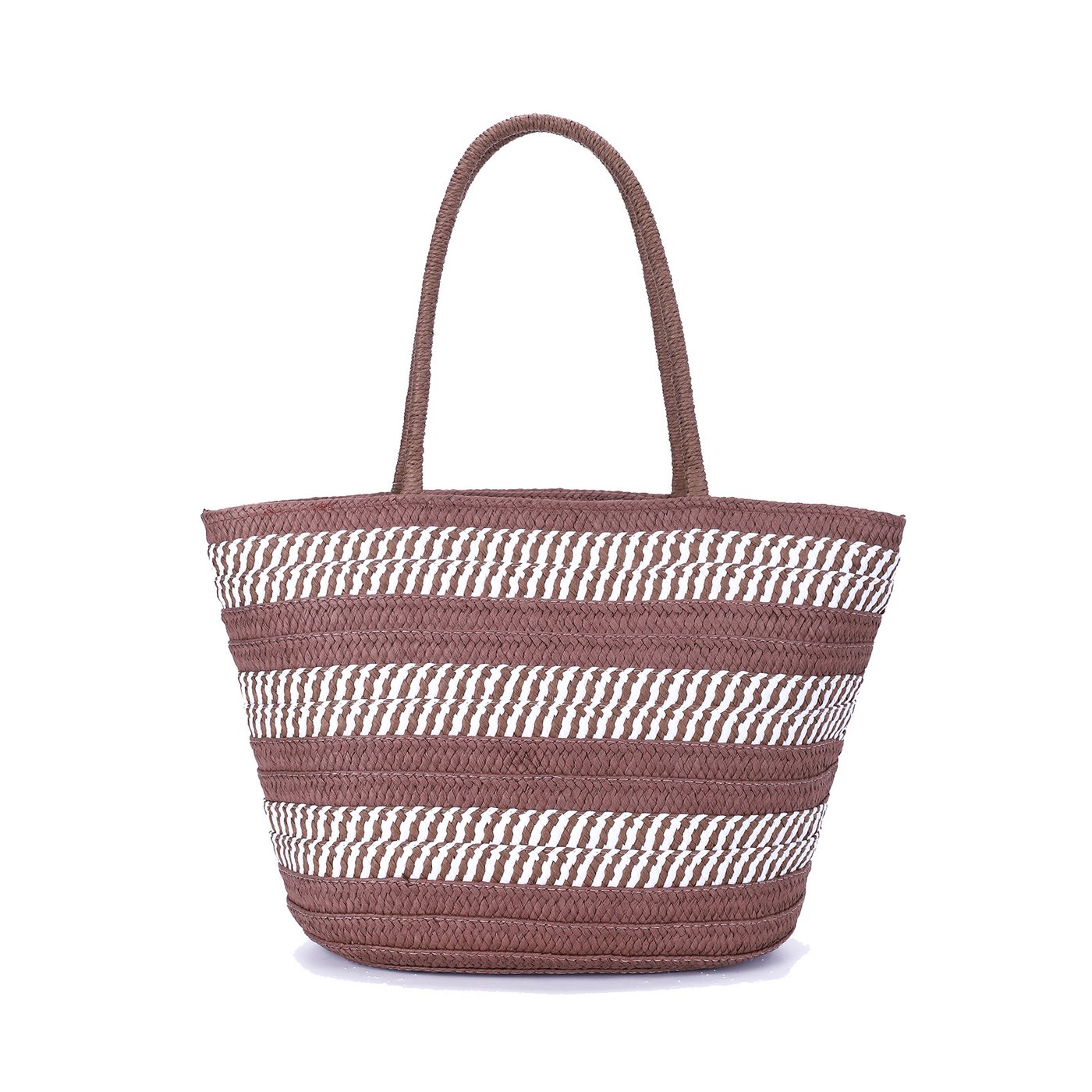 Straw braided bag with stripe GB