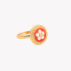 Gold plated ring traditional flower GB