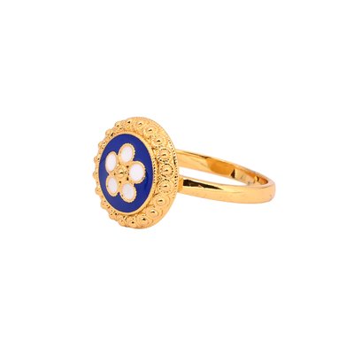 Gold plated ring traditional flower GB