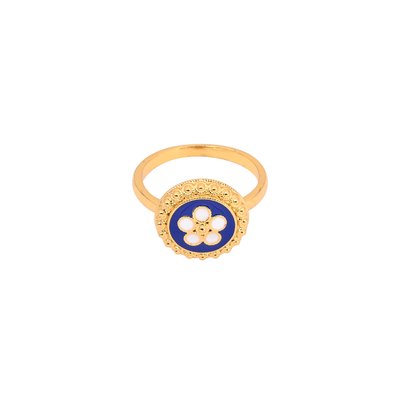 Gold plated ring traditional flower GB