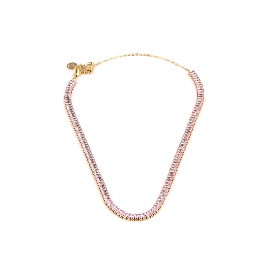 Steel necklace rivière rectangular GB