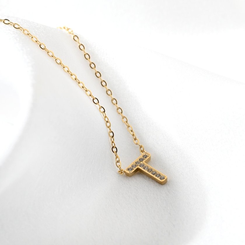 Collier acier et zirconies mot GB