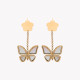 Boucles d&#039;oreilles en acier papillon nacre GB