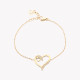 Bracelet en acier brillant coeur GB