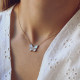 Steel necklace butterfly motherpearl GB