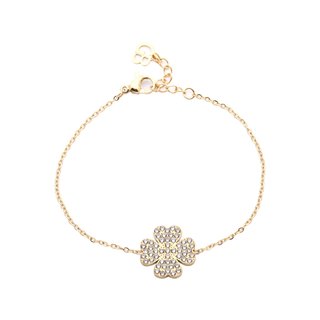 Pulsera en acero brillantes trébol GB