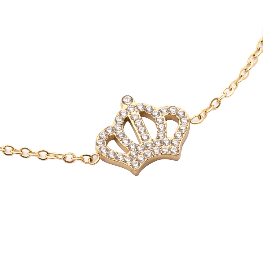 Pulsera en acero brillantes corona GB