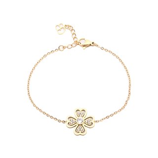 Bracelet en acier trèfle ouvert GB