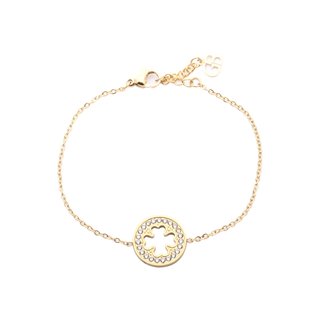 Bracelet en acier rond trèfle GB