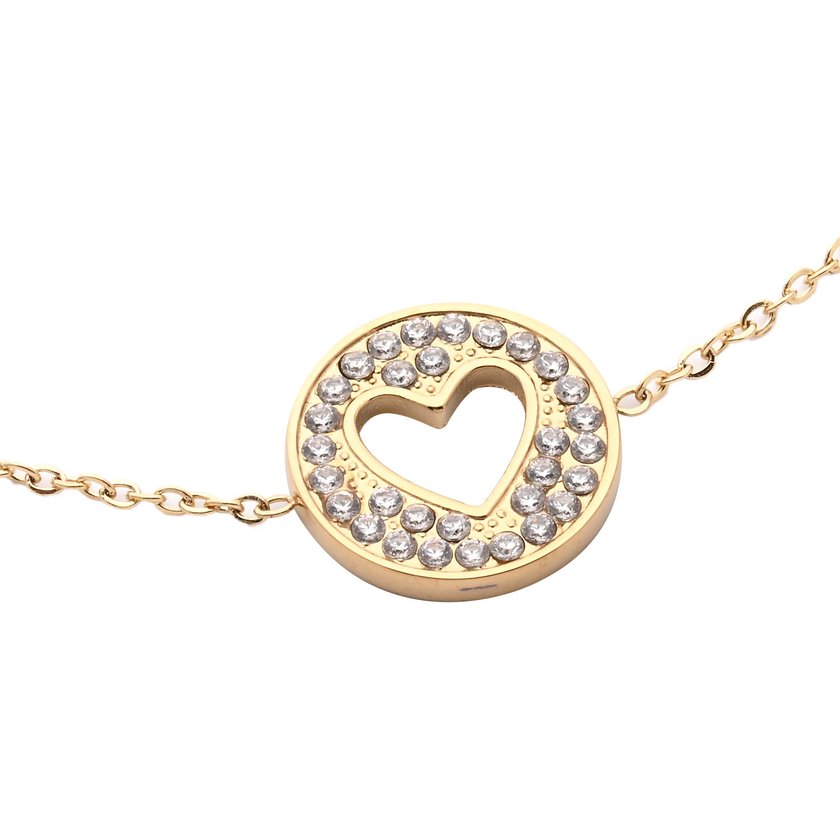 Bracciale in acciaio cuore trifoglio GB