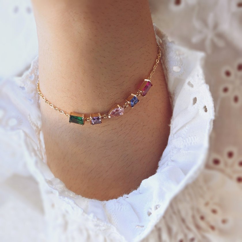 Pulseira em aço formas geométricas GB