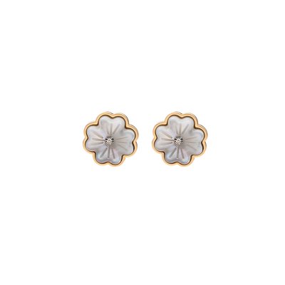 Boucles d\'oreilles en acier trèfle brillant GB