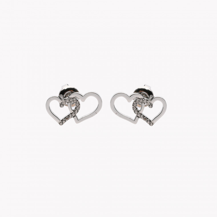 Pendientes en acero brillantes corazones GB