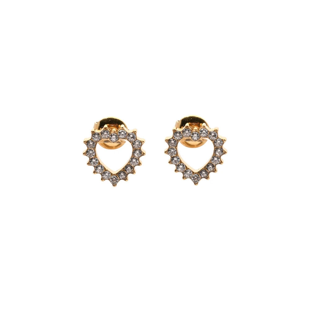 Pendientes en acero corazón con brillantes GB