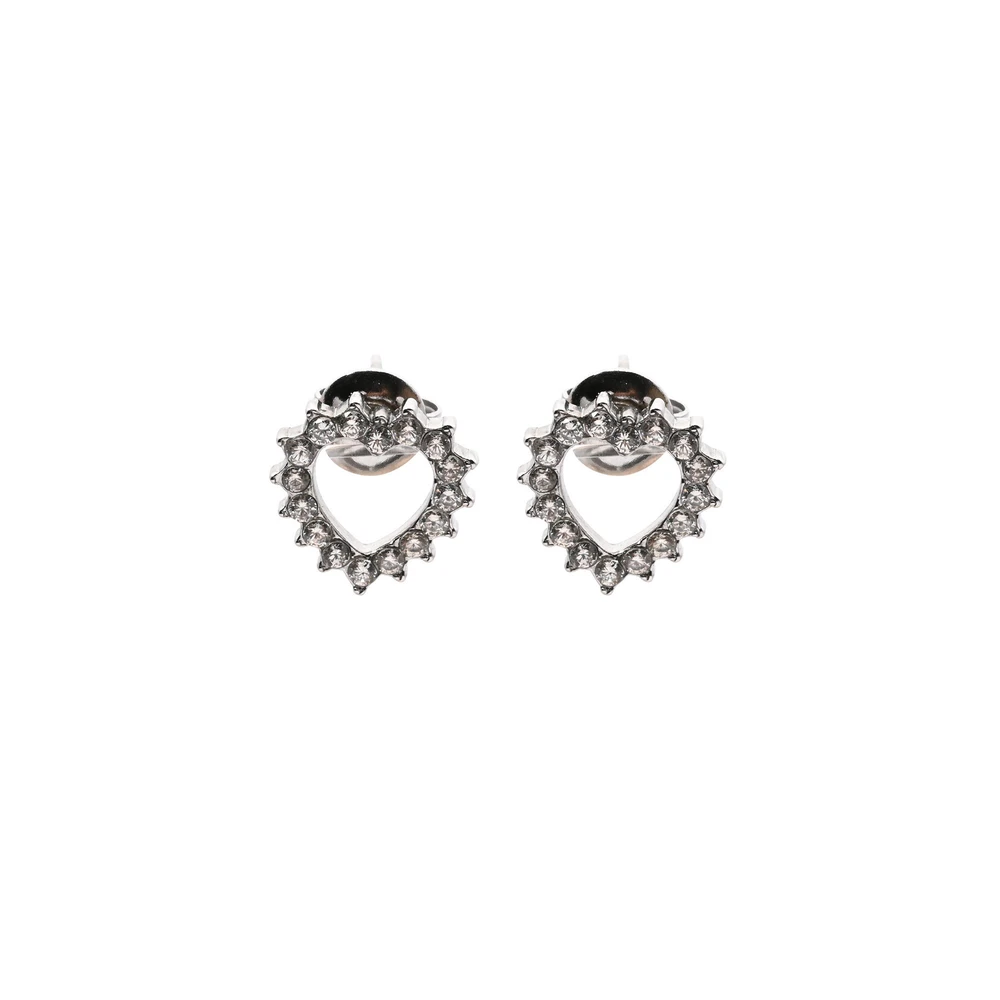 Pendientes en acero corazón con brillantes GB