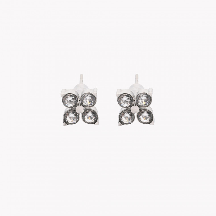 Steel earrings small clover GB