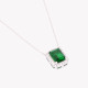 S925 necklace rectangular green GB