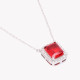 Collier S925 rectangulaire rouge GB