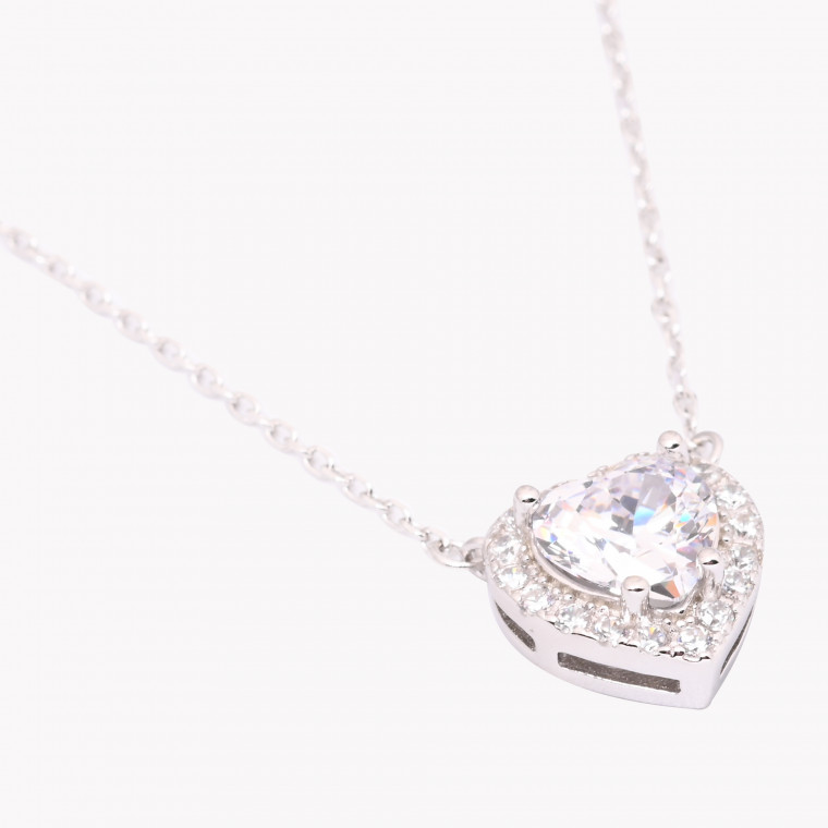S925 necklace heart transparent GB