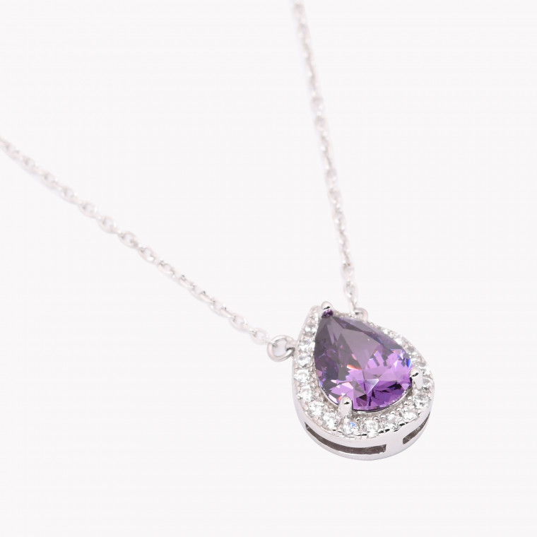 Collier S925 ovale lilas GB