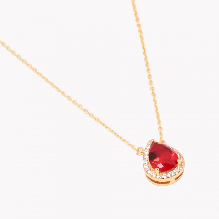 Collier S925 ovale rouge GB