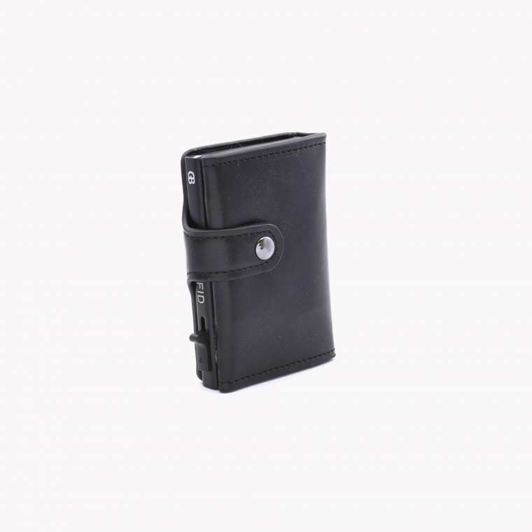 Plain card holder with button closure GB