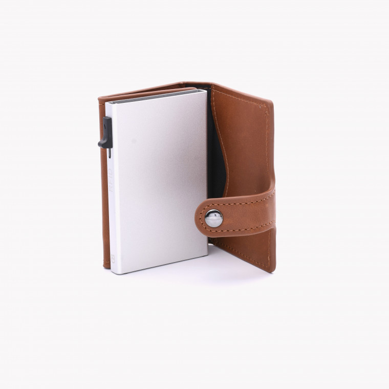 Plain card holder with button closure GB